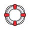 Life buoy color outline icon on white background for graphic and web design, Modern simple vector sign. Internet concept. Trendy