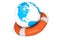 Life Buoy and Earth globe