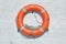 Life buoy on ferry crossing the mediterranean sea to Santorini