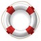 Life buoy with red stripes.