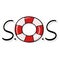 Life buoy S.O.S illustration isolated white background