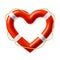 Life buoy in the shape of heart