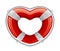 Life buoy in the shape of heart