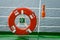Life buoy on the ship. A device on a ship to save people. Safety, rescue, life buoy