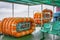 Life buoy stack on ship or boat for security and safety concept