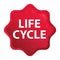 Life Cycle misty rose red starburst sticker button