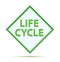 Life Cycle modern abstract green diamond button