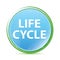 Life Cycle natural aqua cyan blue round button