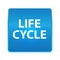 Life Cycle shiny blue square button