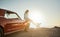 Life is either a daring adventure or nothing at all. a young woman enjoying a road trip along the coast.