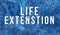 Life extension theme with abstract cityscape