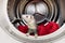 Life with ferrets - ferret found in drying machine and red towell as hiding place