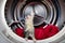 Life with ferrets - ferret found in drying machine and red towell as hiding place