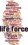 Life force word cloud