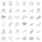 Life forest icons set, outline style