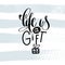 Life is a gift - hand lettering inscription on blue brush stroke