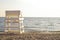 Life guard chair on deserted beach