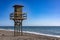 Life guard house in the sea shore