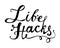 Life hacks. Hand written words on white background