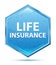 Life Insurance crystal blue hexagon button