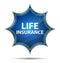 Life Insurance magical glassy sunburst blue button