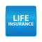 Life Insurance shiny blue square button