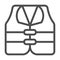 Life jacket line icon, waterpark concept, life vest sign on white background, lifejacket icon in outline style for