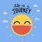 Life is a journey sun smile on sky cartoon illustration