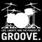 Life, Liberty, and the pursuit of Groove, drummer`s drum set silhouette isolated vector illustration