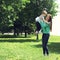 Life moment of happy family! Mother and son child playing