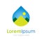 Life is nature is water icon simple elements logo