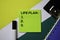 Life Plan support by adding number text on sticky notes with office desk concept