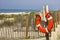 Life preserver on beach