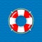 Life preserver buoy ring help icon. Lifebuoy saver raft swim vector jacket