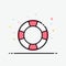 Life ring icon in filled outline style for summer template, travel poster and social media banner