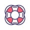 Life saving buoy filled thin outline icon. Vector illustration