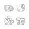 Life simulator games types linear icons set