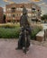 Life-size bronze sculpture of Caddo chief by Linda Lewis, part of an art piece titled `The Peace Circle` in historic Grapevine.