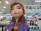 Life sized figures of Anna from the Disney animation movie Frozen at a departmental store