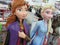 Life sized figures of Princess Elsa and Anna from the Disney animation movie Frozen at a departmental store