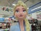 Life sized figures of Princess Elsa from the Disney animation movie Frozen at a departmental store