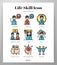 Life skill icons LineColor pack