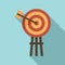 Life skills arch target icon, flat style