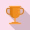 Life skills gold cup icon, flat style