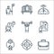 life skills line icons. linear set. quality vector line set such as portfolio, gear, woman, process, man, woman, brain, bookshelf