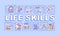 Life skills word concepts purple banner