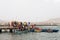 Life on the streets of Mindelo. Fishermen with a catch and sellers