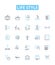 Life style vector line icons set. Lifestyle, Trend, Habits, Well-being, Fashion, Attitude, Exercise illustration outline