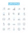 Life style vector line icons set. Lifestyle, Trend, Habits, Well-being, Fashion, Attitude, Exercise illustration outline