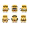 Life vest cartoon character are playing games with various cute emoticons